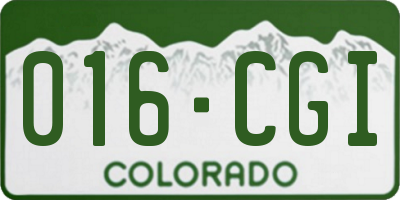 CO license plate 016CGI