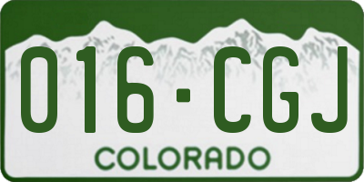 CO license plate 016CGJ