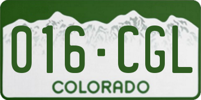 CO license plate 016CGL