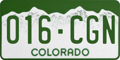 CO license plate 016CGN