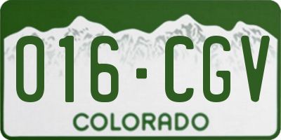 CO license plate 016CGV