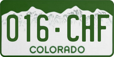 CO license plate 016CHF
