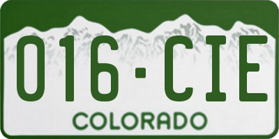 CO license plate 016CIE