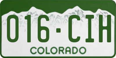 CO license plate 016CIH