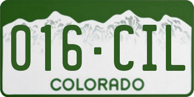 CO license plate 016CIL