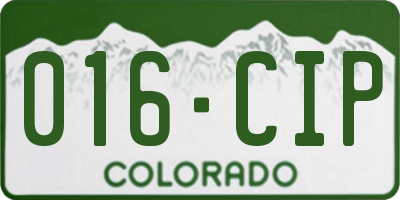 CO license plate 016CIP