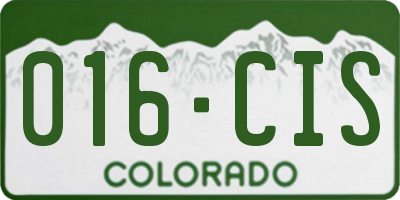 CO license plate 016CIS