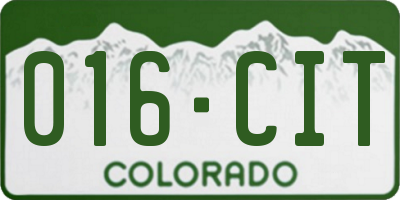 CO license plate 016CIT