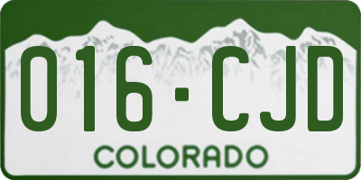 CO license plate 016CJD