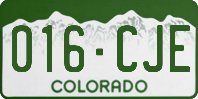 CO license plate 016CJE