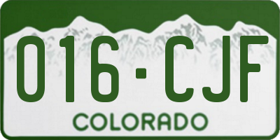 CO license plate 016CJF