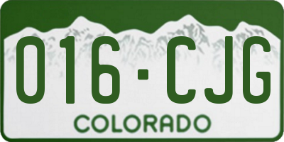 CO license plate 016CJG