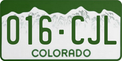 CO license plate 016CJL