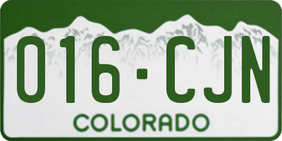 CO license plate 016CJN