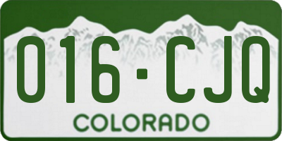 CO license plate 016CJQ