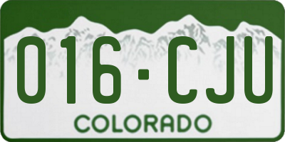 CO license plate 016CJU