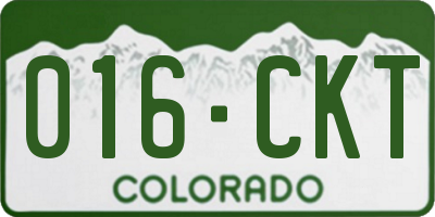 CO license plate 016CKT