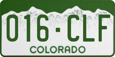 CO license plate 016CLF