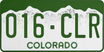 CO license plate 016CLR