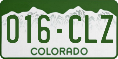 CO license plate 016CLZ
