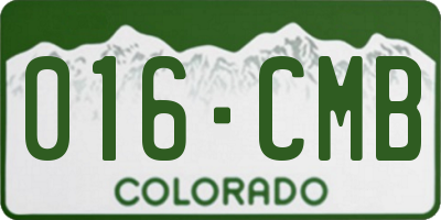 CO license plate 016CMB