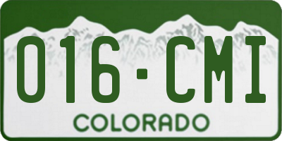 CO license plate 016CMI