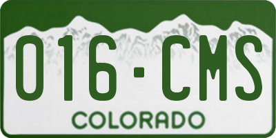 CO license plate 016CMS