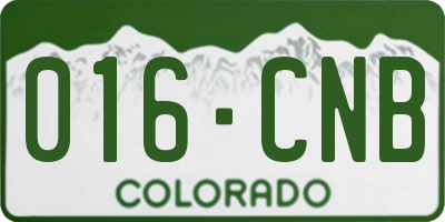 CO license plate 016CNB