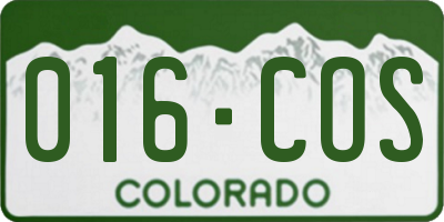 CO license plate 016COS
