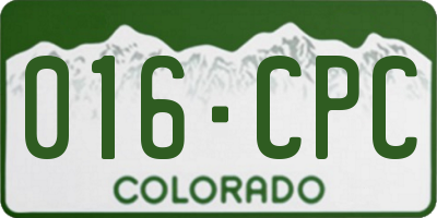 CO license plate 016CPC
