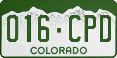 CO license plate 016CPD