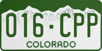 CO license plate 016CPP