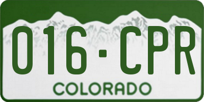 CO license plate 016CPR