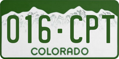 CO license plate 016CPT