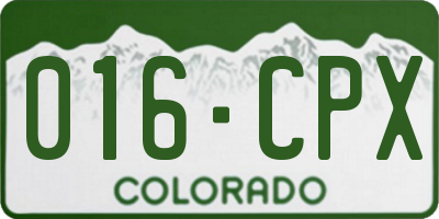 CO license plate 016CPX