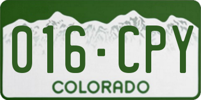 CO license plate 016CPY