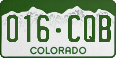 CO license plate 016CQB