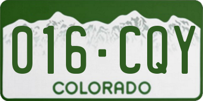 CO license plate 016CQY