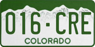 CO license plate 016CRE