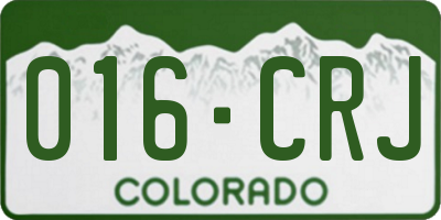 CO license plate 016CRJ