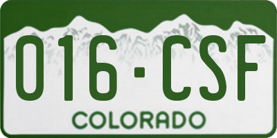 CO license plate 016CSF