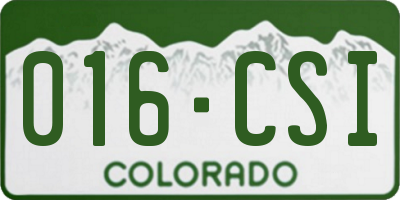 CO license plate 016CSI