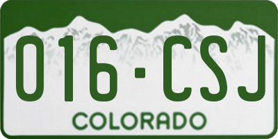 CO license plate 016CSJ