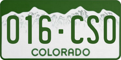 CO license plate 016CSO