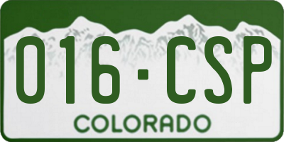 CO license plate 016CSP