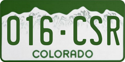 CO license plate 016CSR