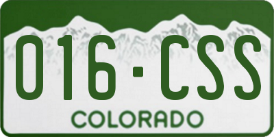 CO license plate 016CSS
