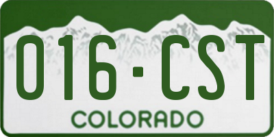 CO license plate 016CST