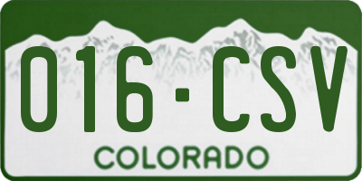 CO license plate 016CSV