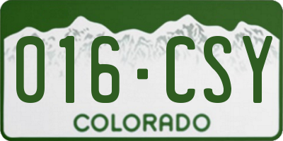 CO license plate 016CSY